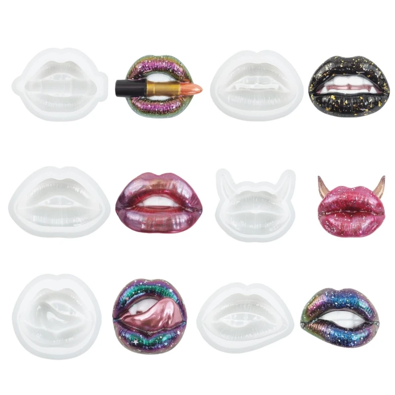 Mouth Lip Silicone Mold for Hand-made Desk Decorations Gypsum Epoxy Resin Silicone Baking Mould