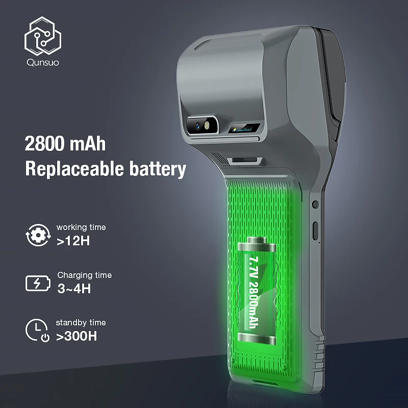 Handheld Android 12.0 PDA Printer 80MM Mobile Receipt Bill Thermal Printer 6 Inch Touch Screen Bluetooth Wifi 1D 2D Scanner