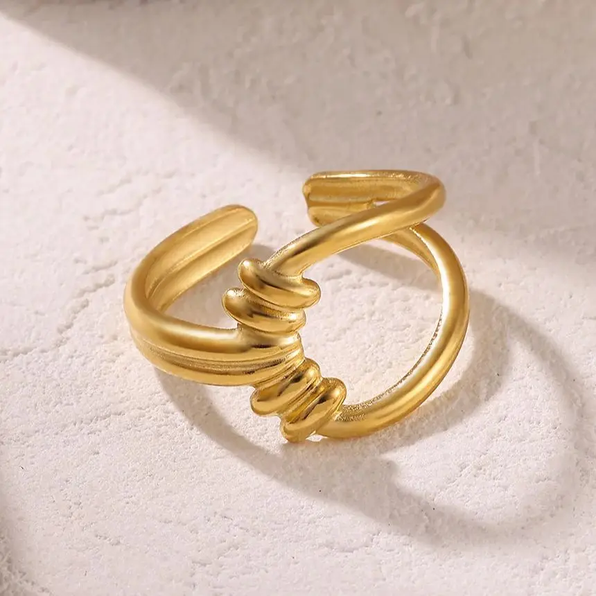 Unique, Geometric, Stainless Steel, Rings, For Women