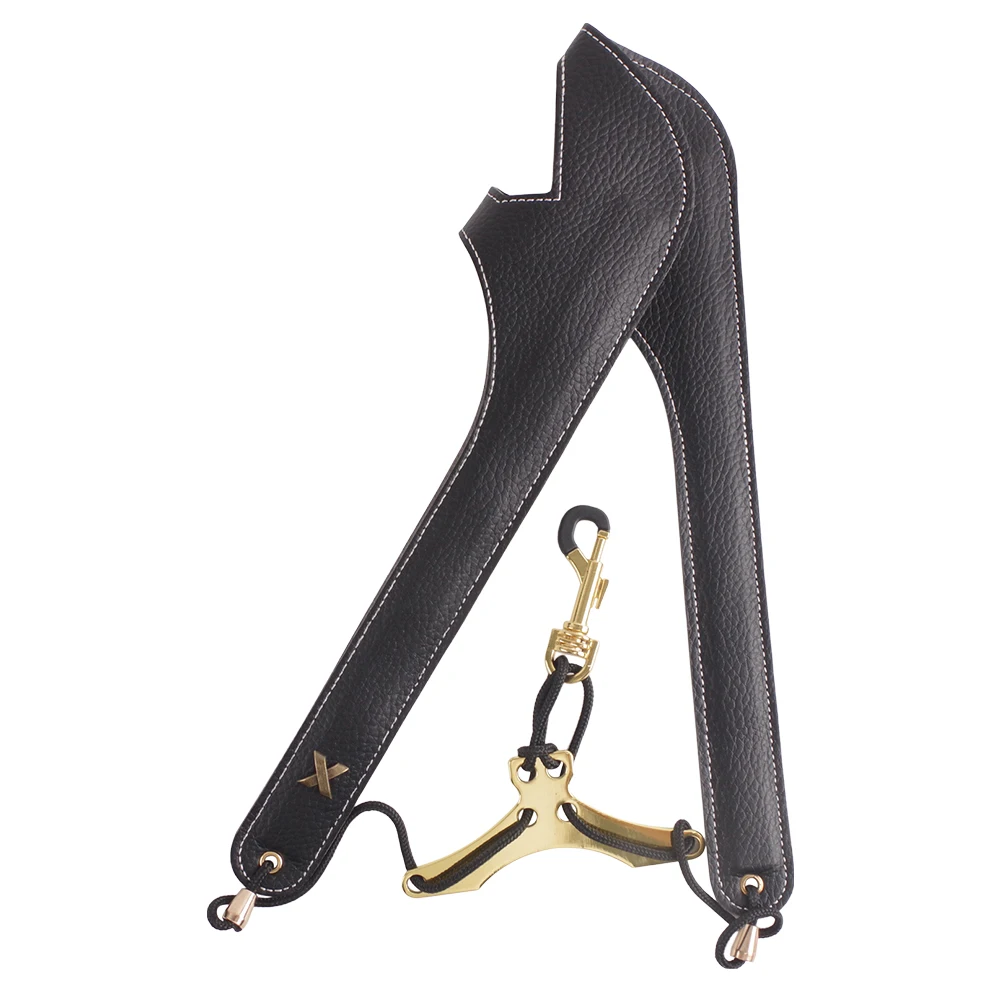 Adjustable Leather Double Shoulder Saxophone Neck Strap Harness