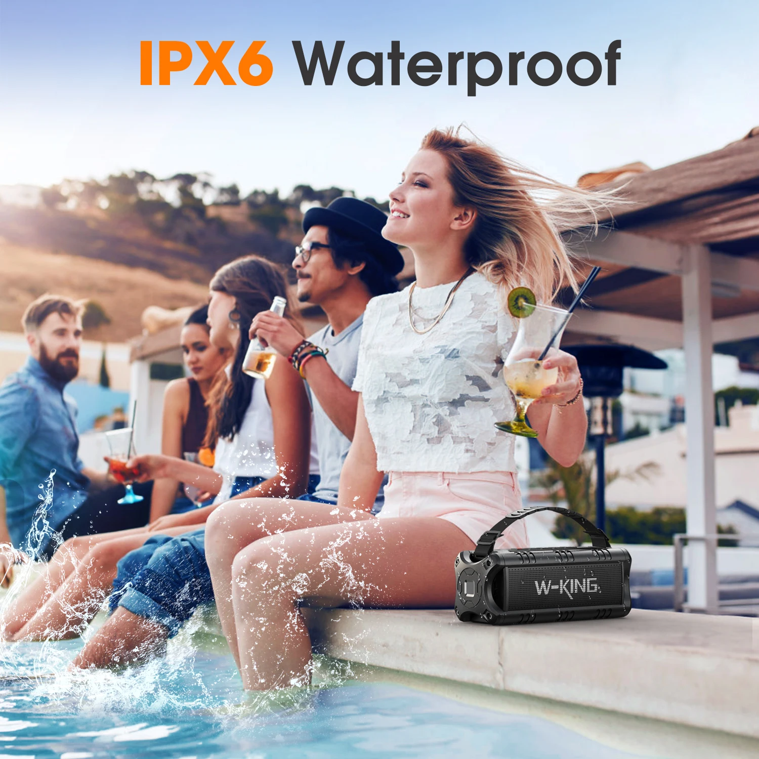 W-King 30 W Bluetooth Speaker, Portable Music Box, 5,000 mAh Battery, 24 Hour Battery Life, Waterproof Bluetooth Speaker Box 3