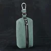 Portable Keychain Wallet for Men Women Large-Capacity Double Zipper Key Pouch Bag Suede Leather Key Case Unisex Coin Purse 3