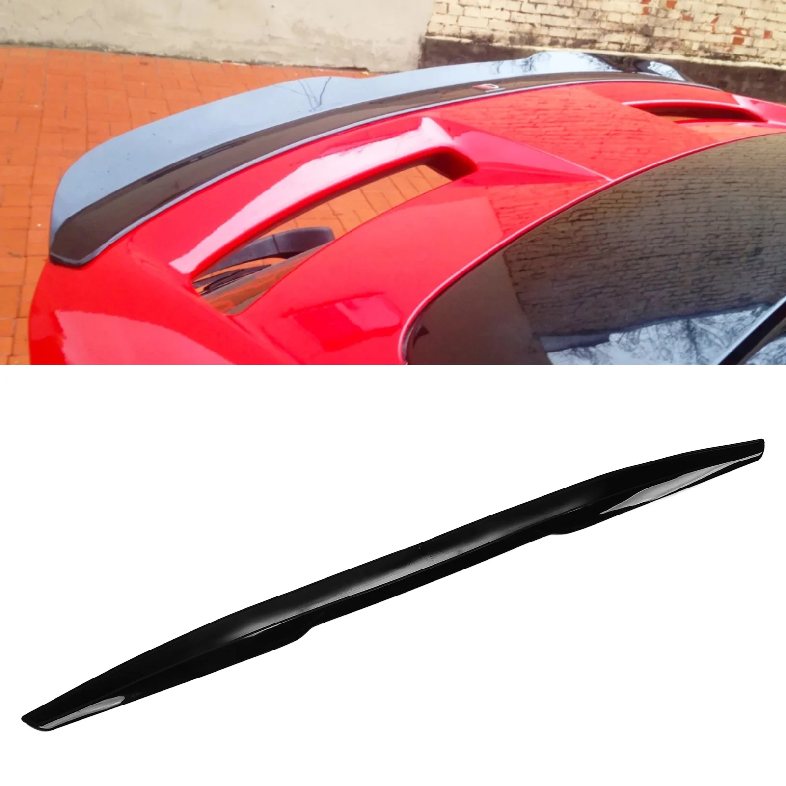 Alerón Trasero De Goma Universal – Negro Brillante, 150 Cm, Antideslizante Y Fácil De Pegar