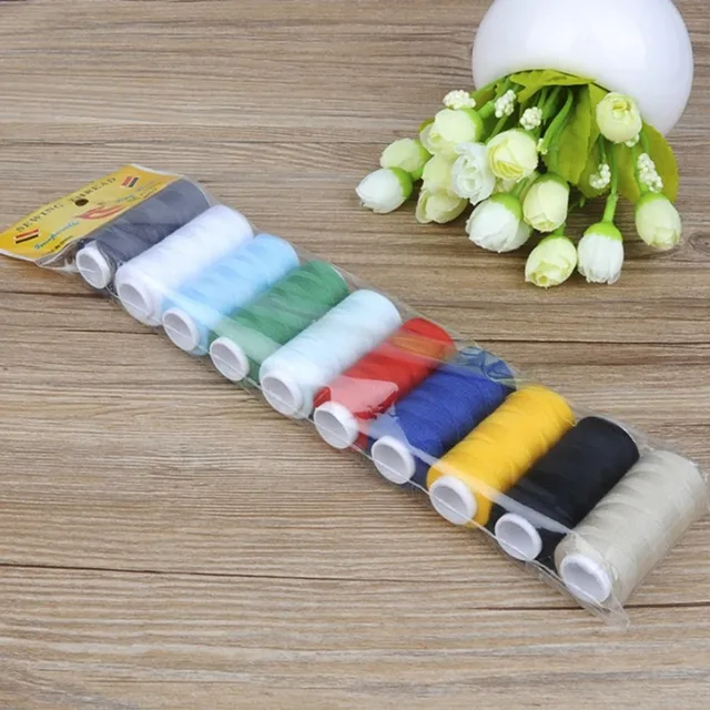 10Pcs/Set Polyester Sewing Thread 200 Yards/Spool Home Sewing Kit for Hand and Machine Thread to Sew Hand Embroidery Supplies 3