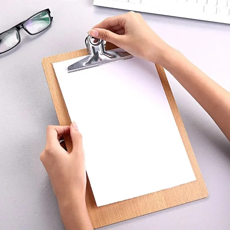 CHEN LIN Thicken A4 A5 Wooden Clipboard Writing Pad File Folder Board Clamp File Storage Folder Fillet Design Office writing clipboard