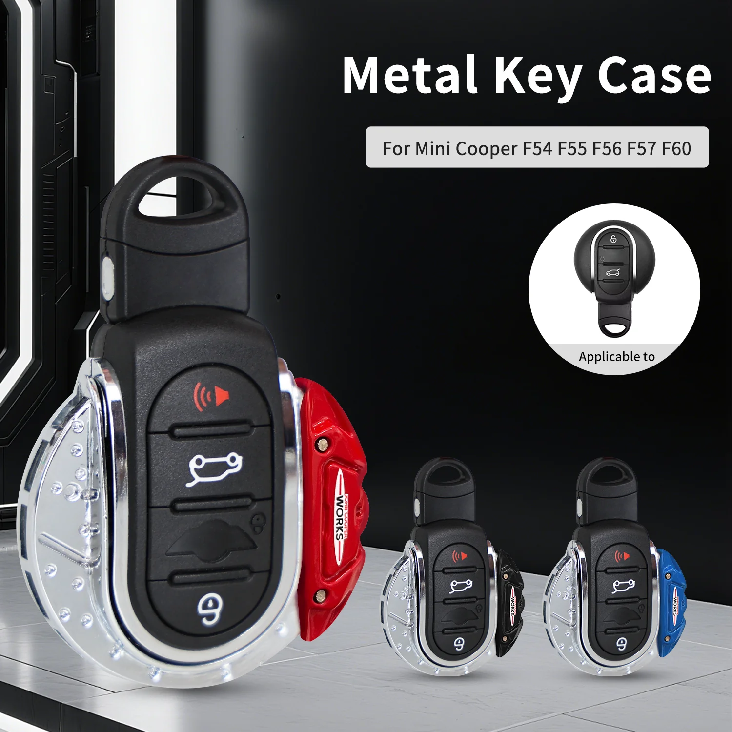 Metall Auto Sattel Schlüssel Fall Für Mini Cooper F56 F60 F55 F54 F57 JCW Bremsscheibe Form Schlüssel Fob Shell Cover Smart Schlüssel Zubehör