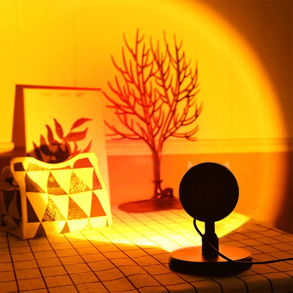 Description Picture 5 of itemUSB Sunset Rainbow Lamp Projector Atmosphere Led Desk Lamp Photographic for Shop Background Wall Decoration Lighting