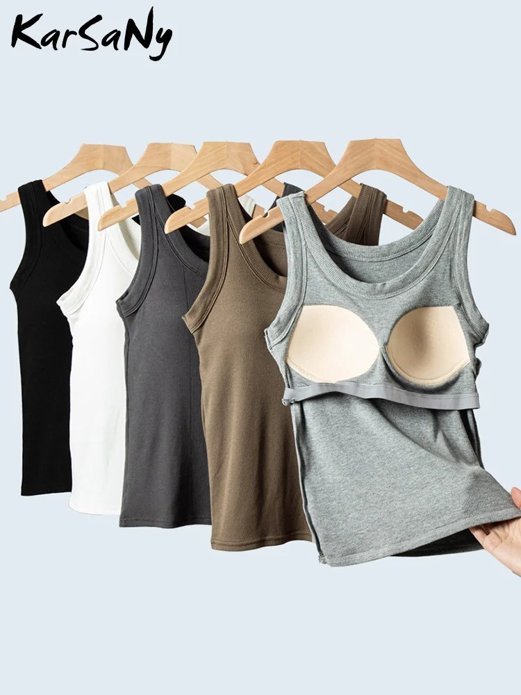 VERSION OF YOU NEW Tank Bra Top Sおまとめ売り Summer Tank Tops With Built In Bra Women Basic 2025 Outfits
