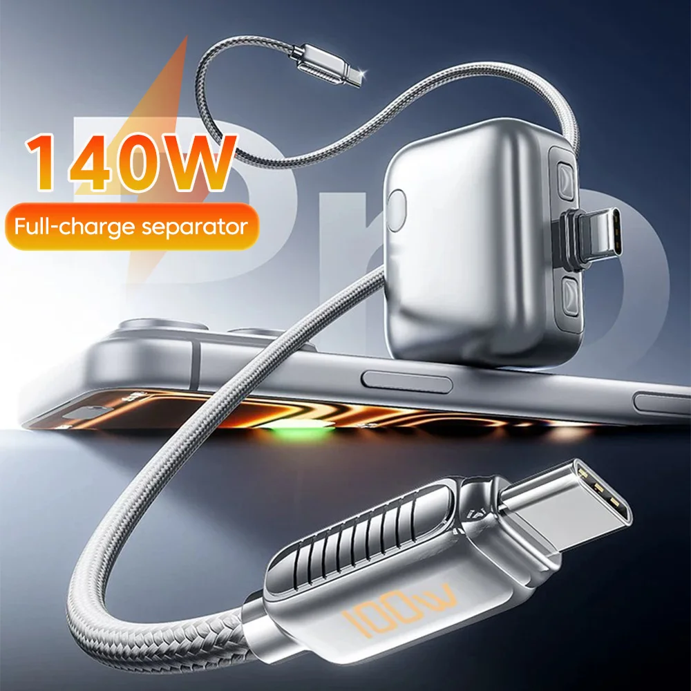 Protector de Batería con Desconexión Física Tipo-C de 140W, Protección Contra Sobrecarga para Carga Segura Durante la Noche, Carga Inteligente con Apagado Automático