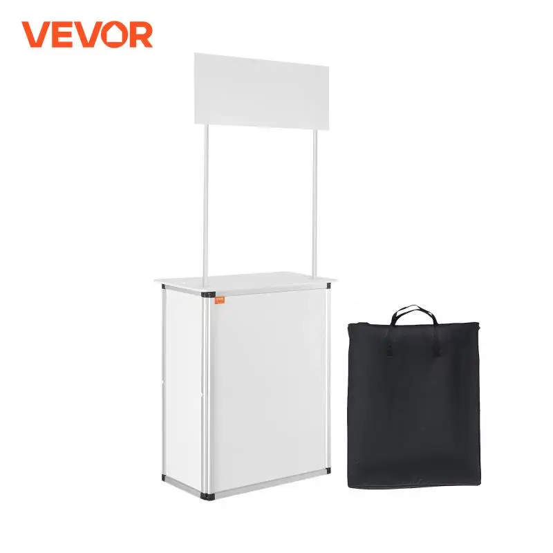 VEVOR Promotion Counter Table Portable Tradeshow Podium Table Display Exhibition Counter Stand Booth Fair Pop Up Podium