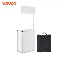 VEVOR Promotion Counter Table Portable Tradeshow Podium Table Display Exhibition Counter Stand Booth Fair  Pop Up Podium Table 1