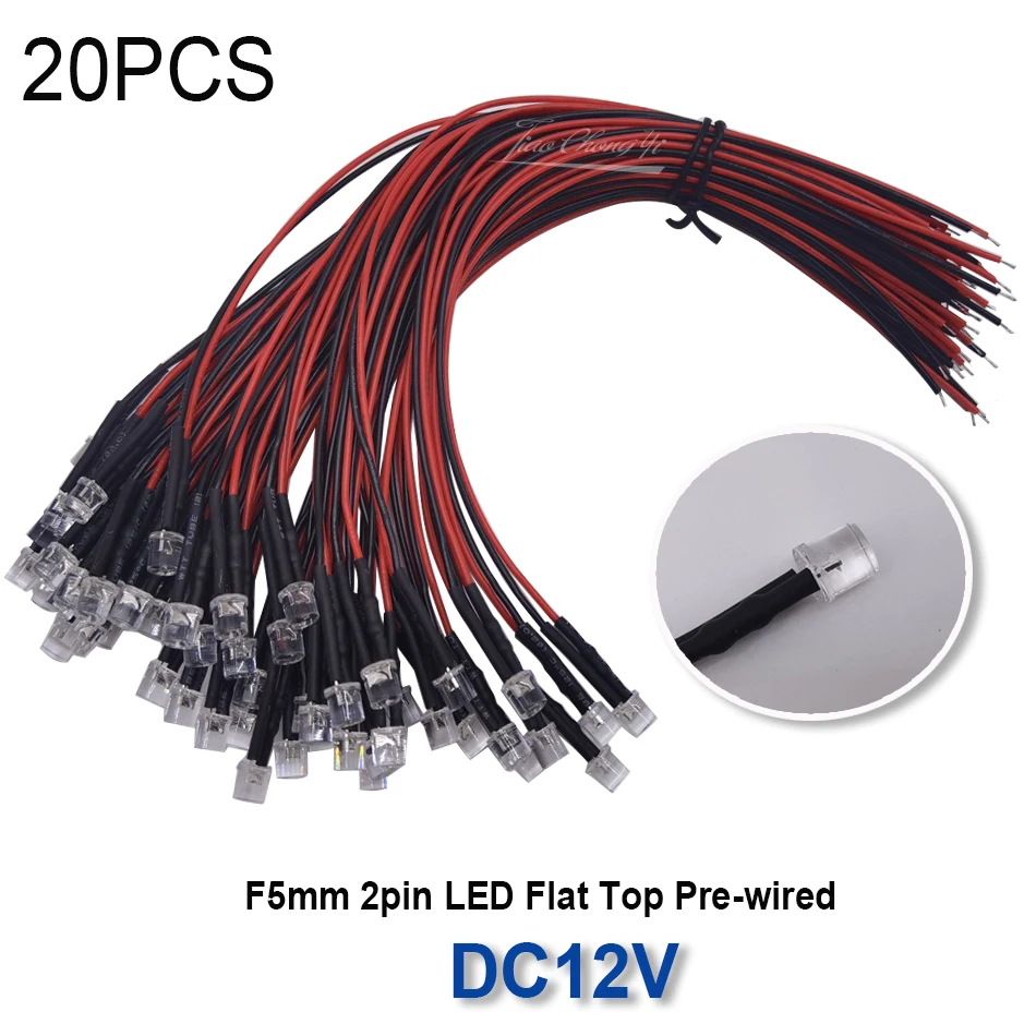 LED Con Attacco Diffuso Piatto Cablato 3mm/5mm 5V/12V/24V Con - Foto 4