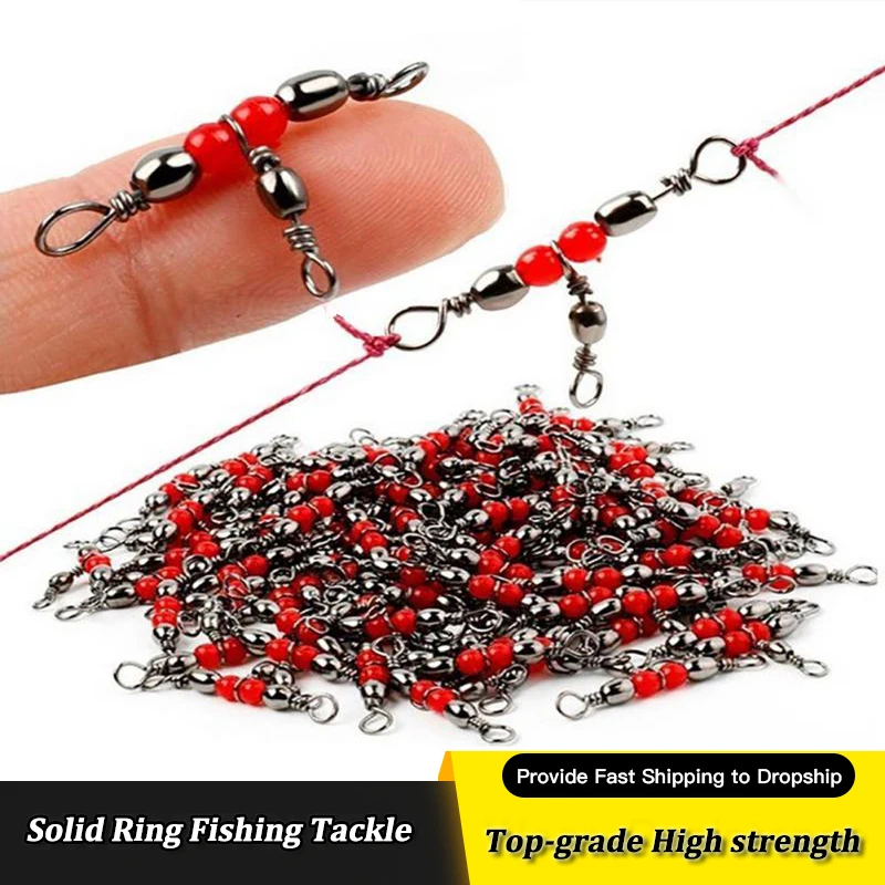 10/20/50pcs 3 Way Fishing Rolling Brass Barrel Triple Swivels Bearing  Connector Solid Ring Fishhook Lure Line Fishing Tackles - AliExpress