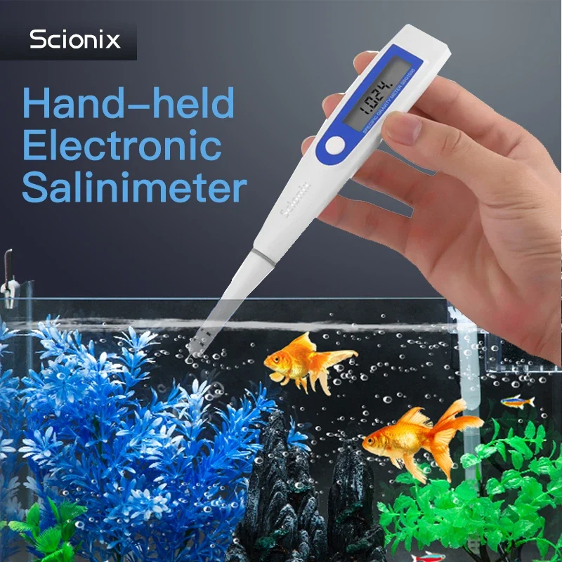 Color Screen Seawater Electronic Hydrometer Salinity Meter High Precision Digital Salinity Meter Aquarium Seawater Seafood Farmi