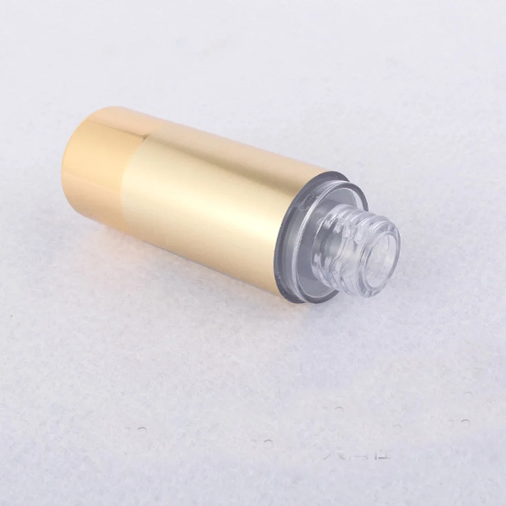 30ml&50ml capacity gold color round shape acrylic material alumite Vacuum lotion bottle with duckbilled pump and cap 4