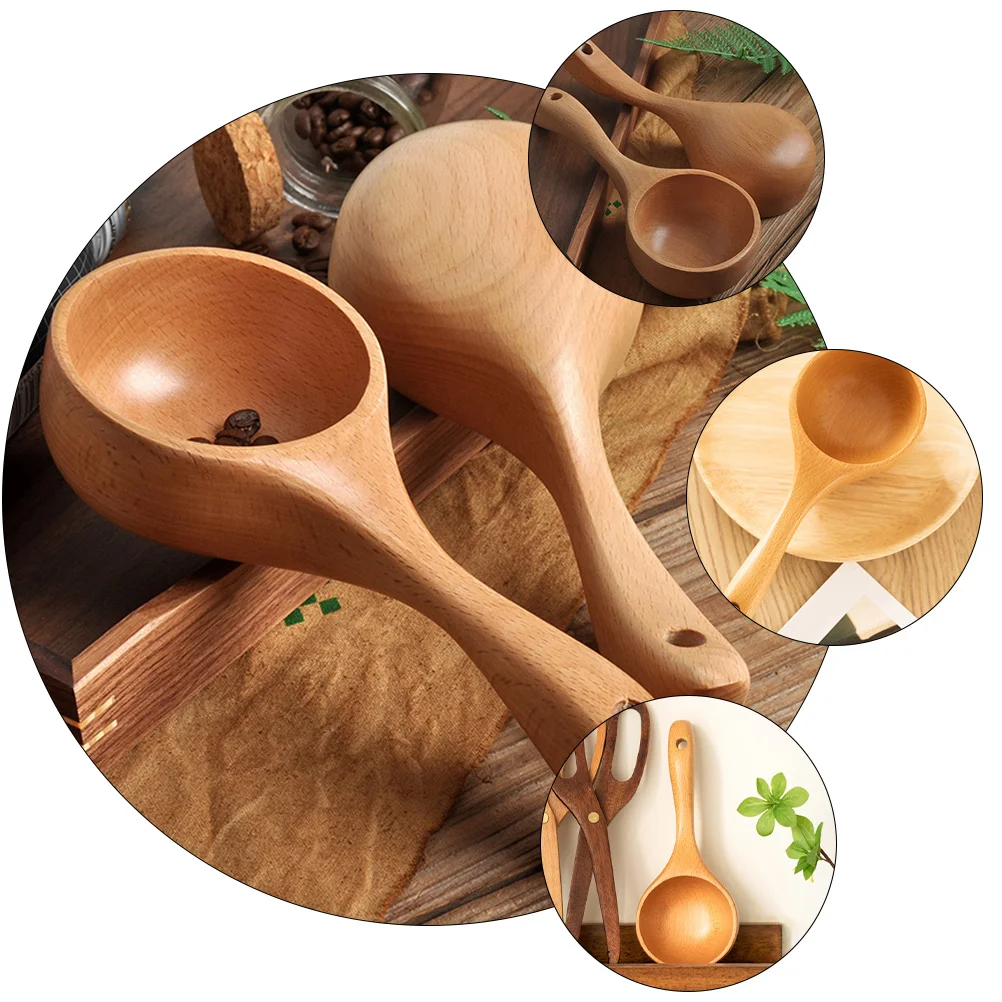 

Hand-Pulled Noodle Wooden Water Spoon Plastic Cutlery Coffee Bean Spoons Multipurpose
