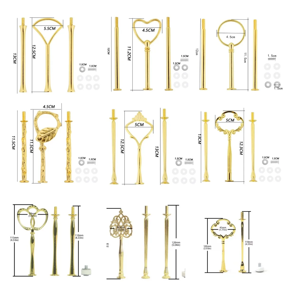 Cake Plate Stand 1 Sets 2 Or 3 Tier Handle Crown Fitting