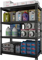 Primezone 27.5"" W X 12"" D X 59"" H Heavy Duty Metal Storage Shelves - 4 Tier Adjustable Garage Storage Shelving Unit, 1