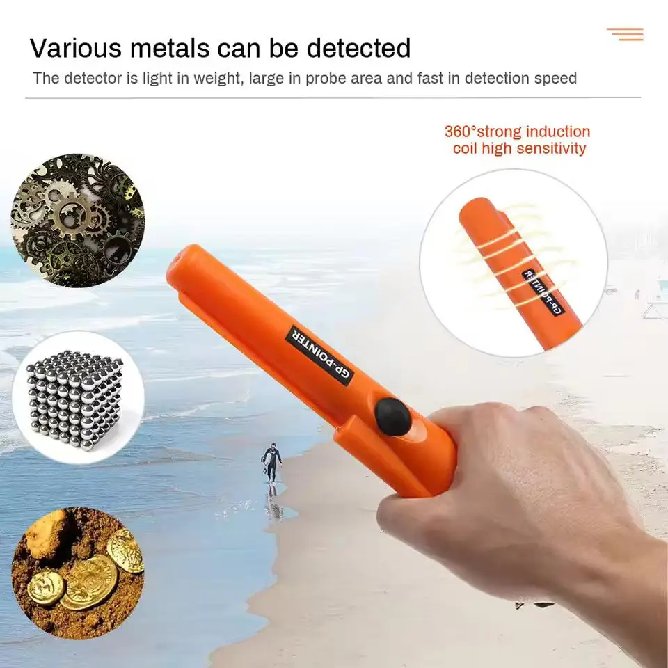 High-sensitivity Hand-held Metal Detector Detection Pointer Waterproof Children Use Metal/gold Hunting Tools Buy Shovel To Dig