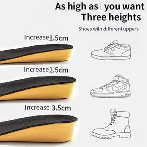 New Height Increase Insoles Boost Sports Insole for Feet Comfort Plantar Fasciitis Shoes Sole Shock Absorbing Shoe Pads 1Pair