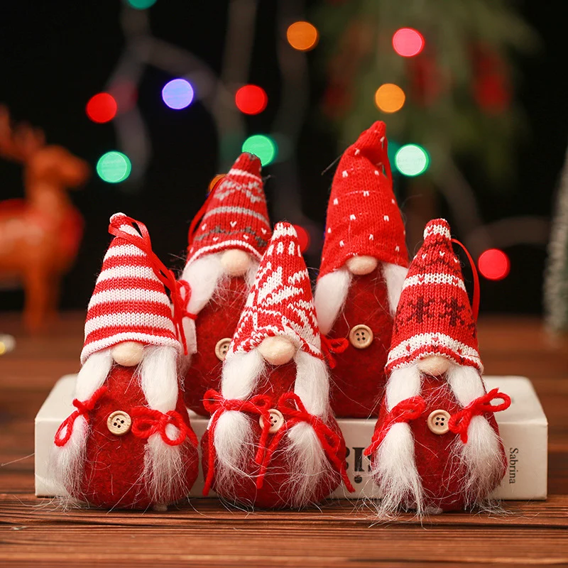 Christmas decorations christmas deco xmas mini gnome faceless girl forest doll pendant merry christmas natal noel tree decor navidad