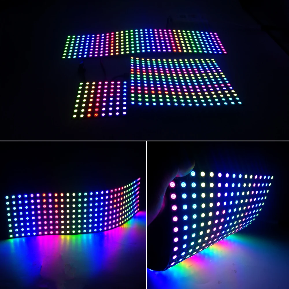DC5V WS2812B Individually Addressable Led Module Panel Light 5050 RGB Matrix Screen Digital Flexible 8x8 16x16 8x32 64 256 Pixel Led Light Led Modules Led Module Led Panel Light