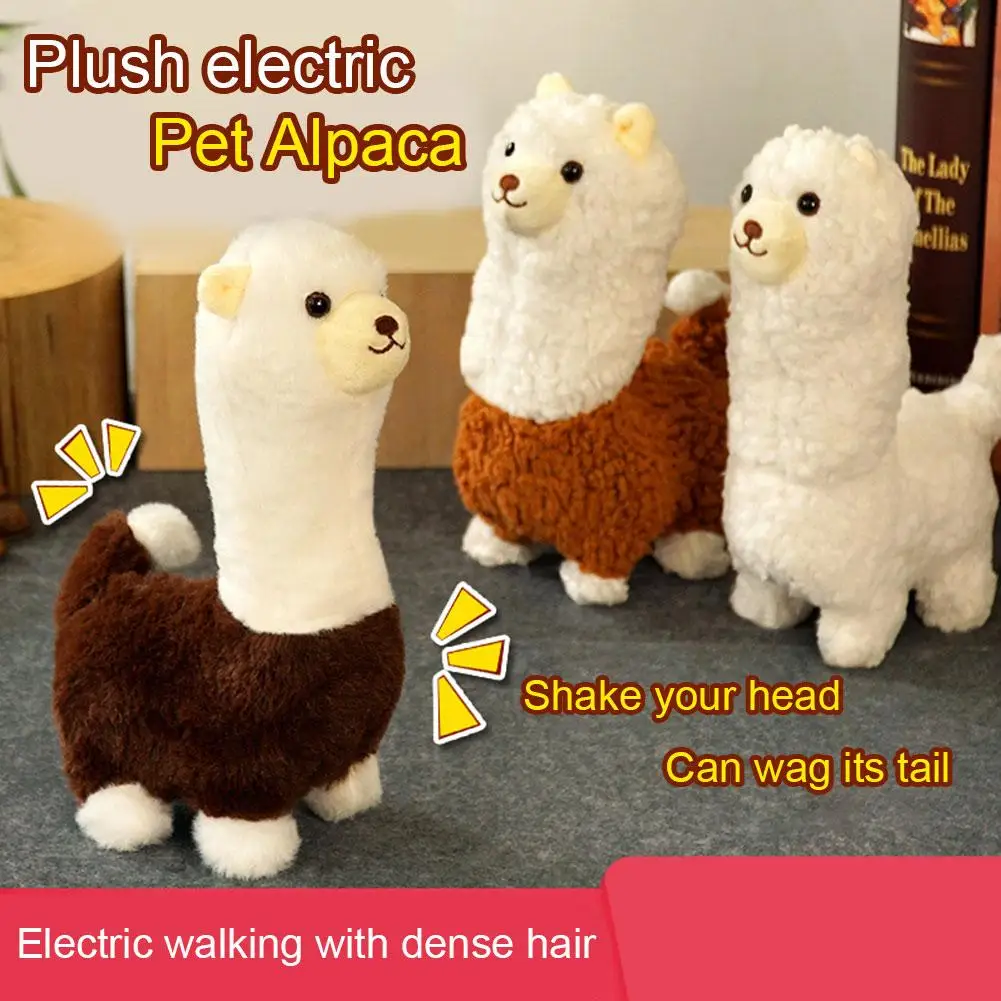 Electric Plush Toy Cute Animal Alpaca Elephant Can Walk And Bark Stuffed Dolls Speaking Cartoon Toysa As Gift For Kid Childrens
