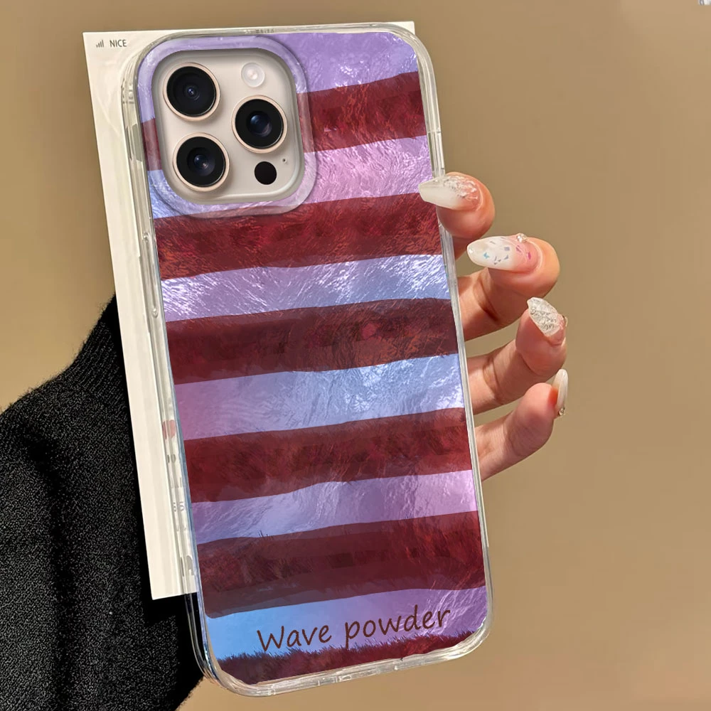 Color Striped Minimalist Couple Phone Case Cover