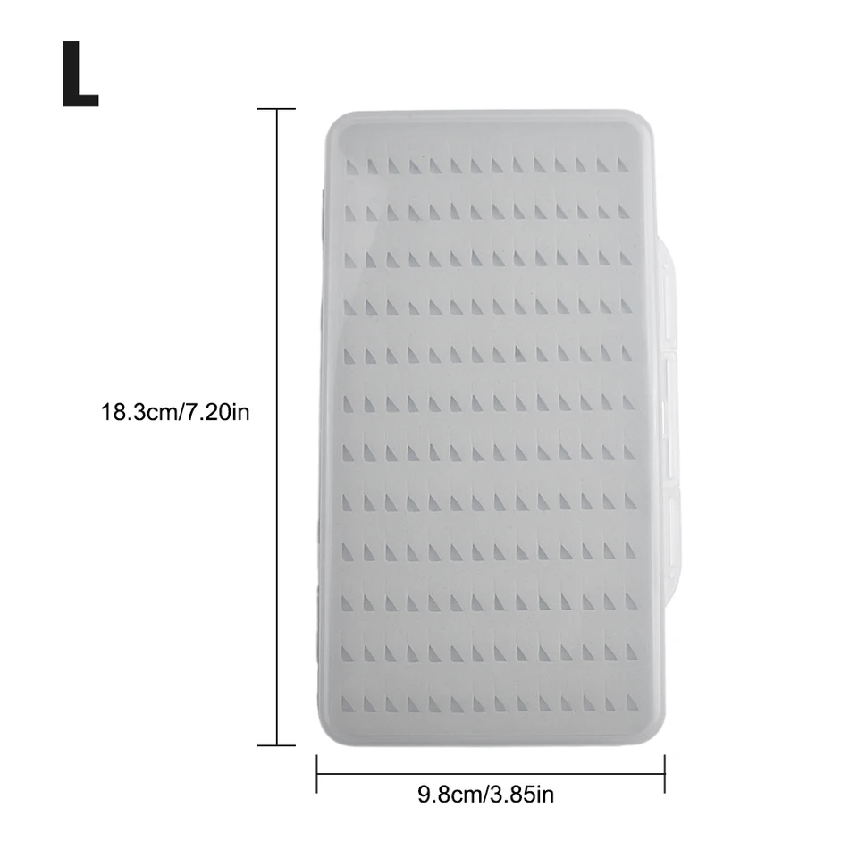 Awesomeonei Trasparente Capacità Slim Eva Schiuma Fly Box Coperchio Trasparente Scatola Da Pesca Gancio Da Pesca Da Competizione Tackle Box 11x7.6x1.5cm/4.3x3.0x0.6in - Foto 4