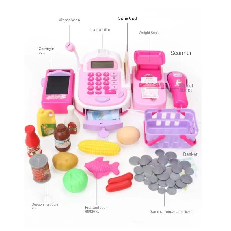 Pretend Play Supermarket Electronic Pretend Play House Toys Function Multifunctional Kid Birthday Parent-child Toy New 3