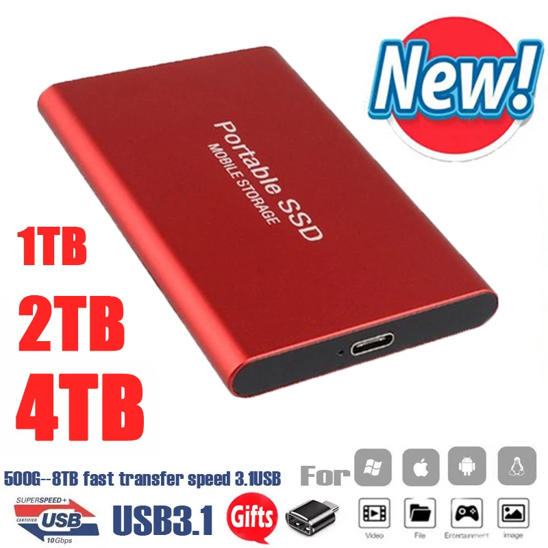Portable SSD Sata M.2 Mobile External Solid State Drives USB 3.1 TypcC