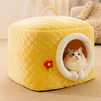 겨울 애완동물 집 강아지 키티 바구니 고양이 침대, 부드러운 둥지 개집, 아늑한 수면 따뜻한 동굴 고양이, 소형 중형견 고양이, 신제품
