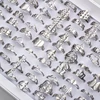50 Pcs/Lot Fashion Hollow Out Stainless Steel Rings For Women Men Mix Style Flower Heart Crown Jewelry Party Gifts 1