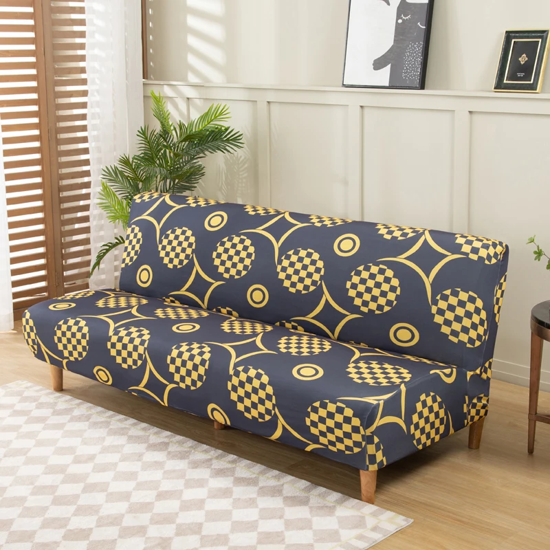 sofa bed cover folding sofa covers spandex stretch elastic material double seat cover slipcovers for living room geometric print 3