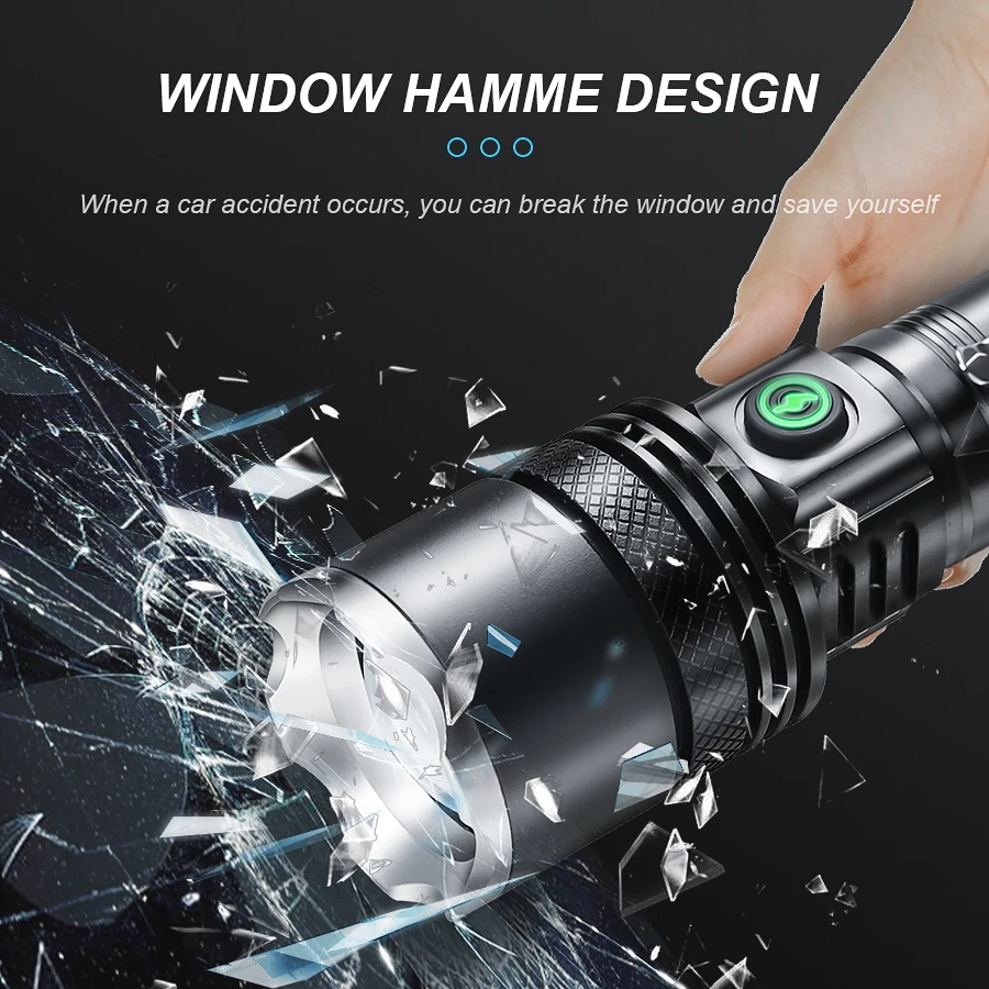 Description Picture 5 of itemPowerful White Laser Flashlight 2000m Super Bright LED Flashlight Al Alloy Waterproof Zoom Torch Lamp USB Camping Lantern