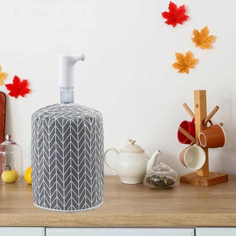 Linen Water Dispenser Cover Bucket Sleeve Dust Cover Barrel Home Dustproof Upper Opening Reusable Removable Dust water dispenser cover