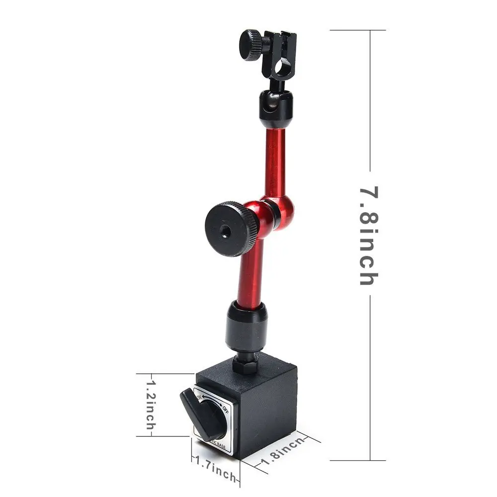 Dial Indicator Gauge 2 IN 1 Accurate Dial Gauge Test Indicator With Mini Universal Flexible Magnetic Base Holder Stand + Dial Test Indicator Gauge Dial Indicator Dial Indicator Holder