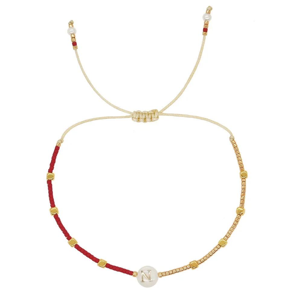 KKBEAD Muttertagsschmuck-Anfangsarmband, personalisierter Buchstabe, Miyuki-Perlen, Alphabet-Charm, Geschenk für Frau und Tochter – Detail 18