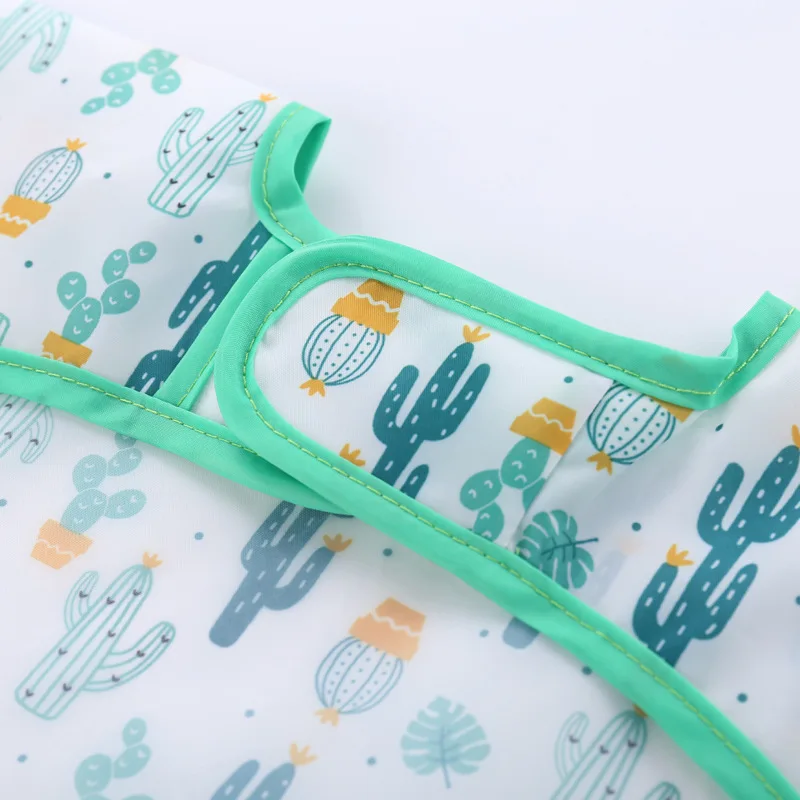 1~2 Years Old Baby Bandana Bibs Waterproof Infant Long Sleeve Feeding Apron Baby Self Feeding Burp Cloths Baby Boys Girls Stuff Silicone Anti-lost Chain Strap Adjustable 