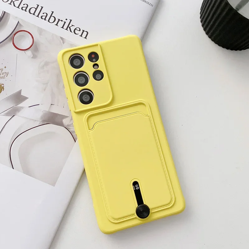 Premium Fine Hole Sliding Card Holder Silicone Phone Case – Shockproof Soft Back Cover