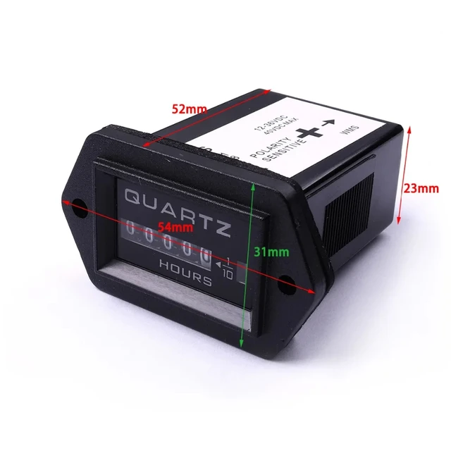 Contaore Meccanico Per Auto 6-80V DC - Timer Per Motori Benzina, Diesel Ed Elettrici, Precisione ±0.01, Fino A 99.999,9 Ore - Foto 6