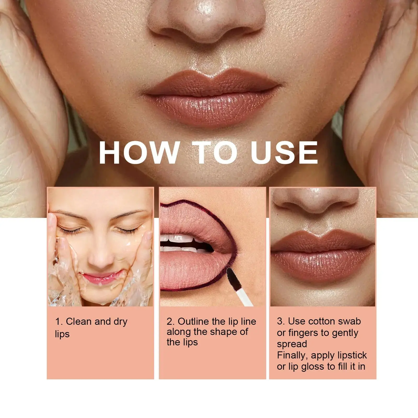 Peel Off Lip Liner Waterproof Long Lasting Plump Lip Stick Matte Nourish Non Stick Moisturizing Lip Gloss Makeup Lip Line Pencil 6