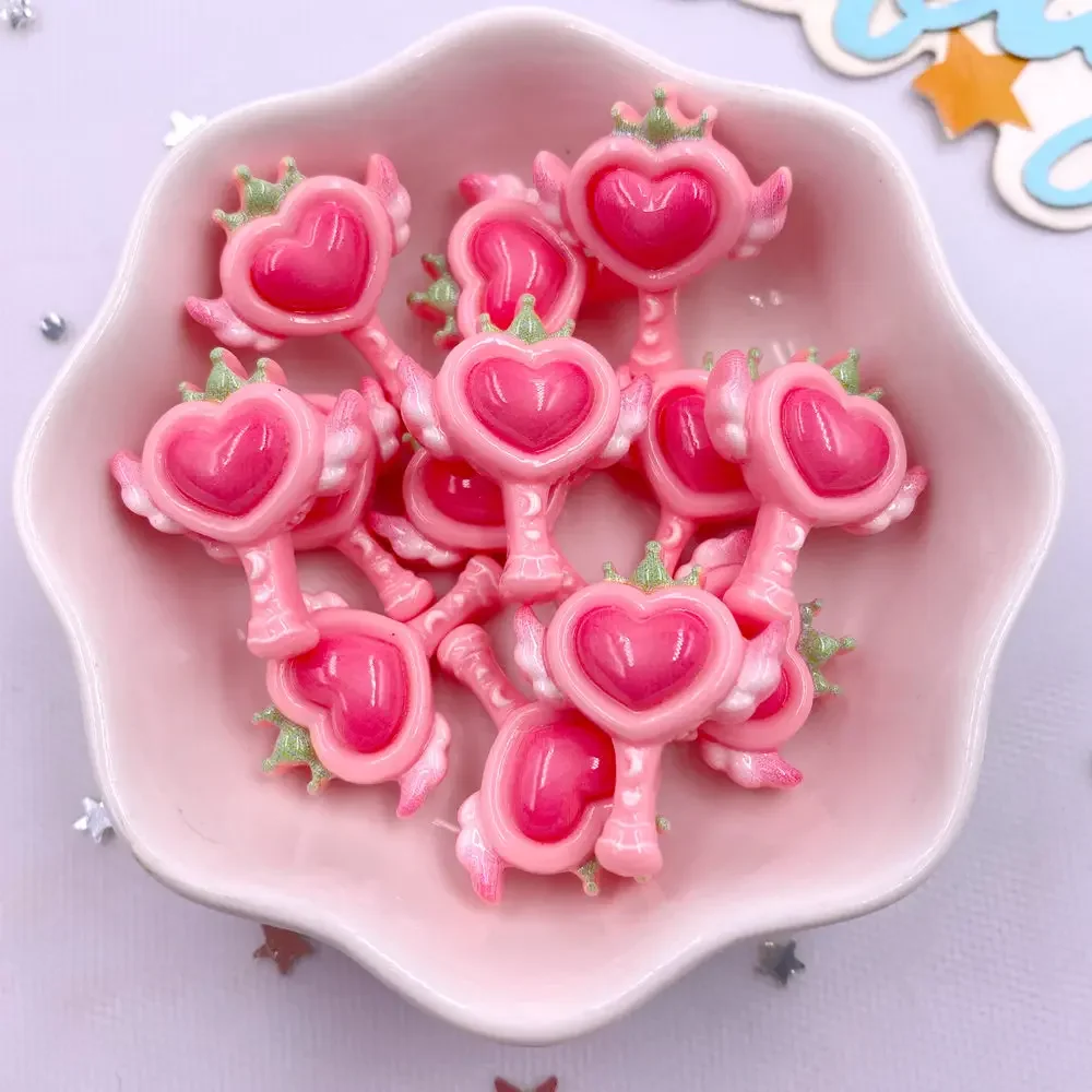 Resin Colorful Cartoon Love Magic Wand Flatback Stone Figurines DIY Hair Clip Scrapbook Decor Jewelry Crafts Accessories 20PCS