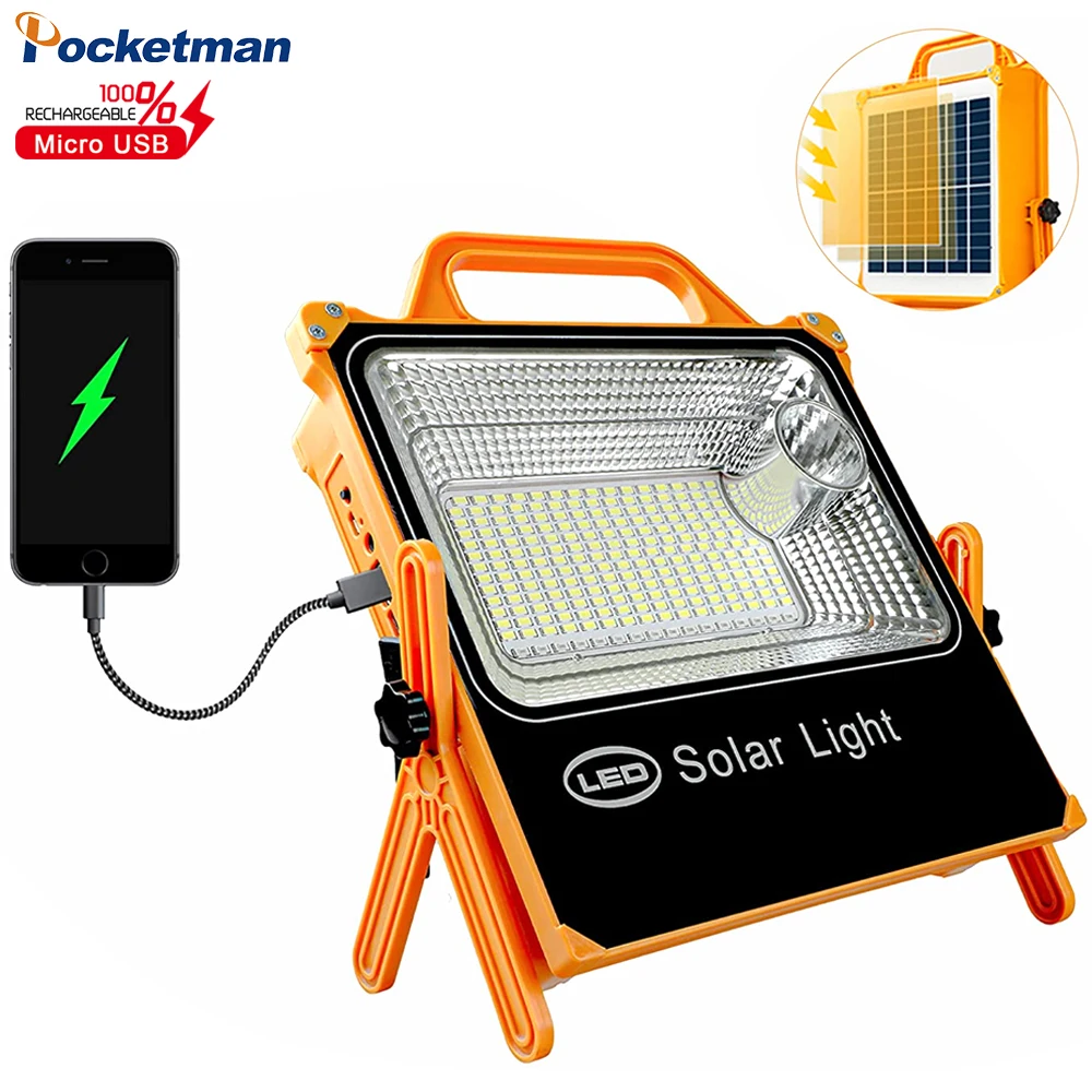

Portable Solar Light Rechargeable 5 LED Work Light Hight Brightness Lighting Modes Outdoor Camping Outdoor Emergency Lights