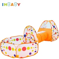 Children's Tent Foldable Baby 3In1 Playground Playpen for Children Indoor Balls for Dry Pool with Polyester Tunnel Games for Kid 1