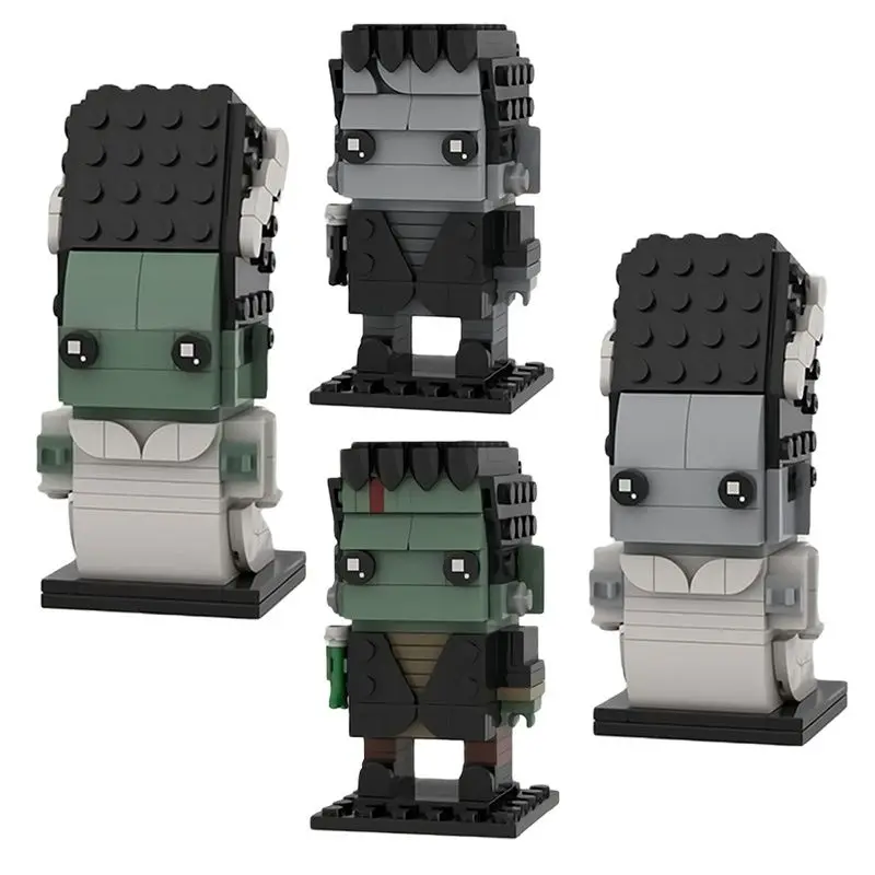 Buildmoc Monster Frankensteined Brickheadz Building Blocks Set Classic Movie Horror Bride Ghts Monster Bride Bricks Toys Gift