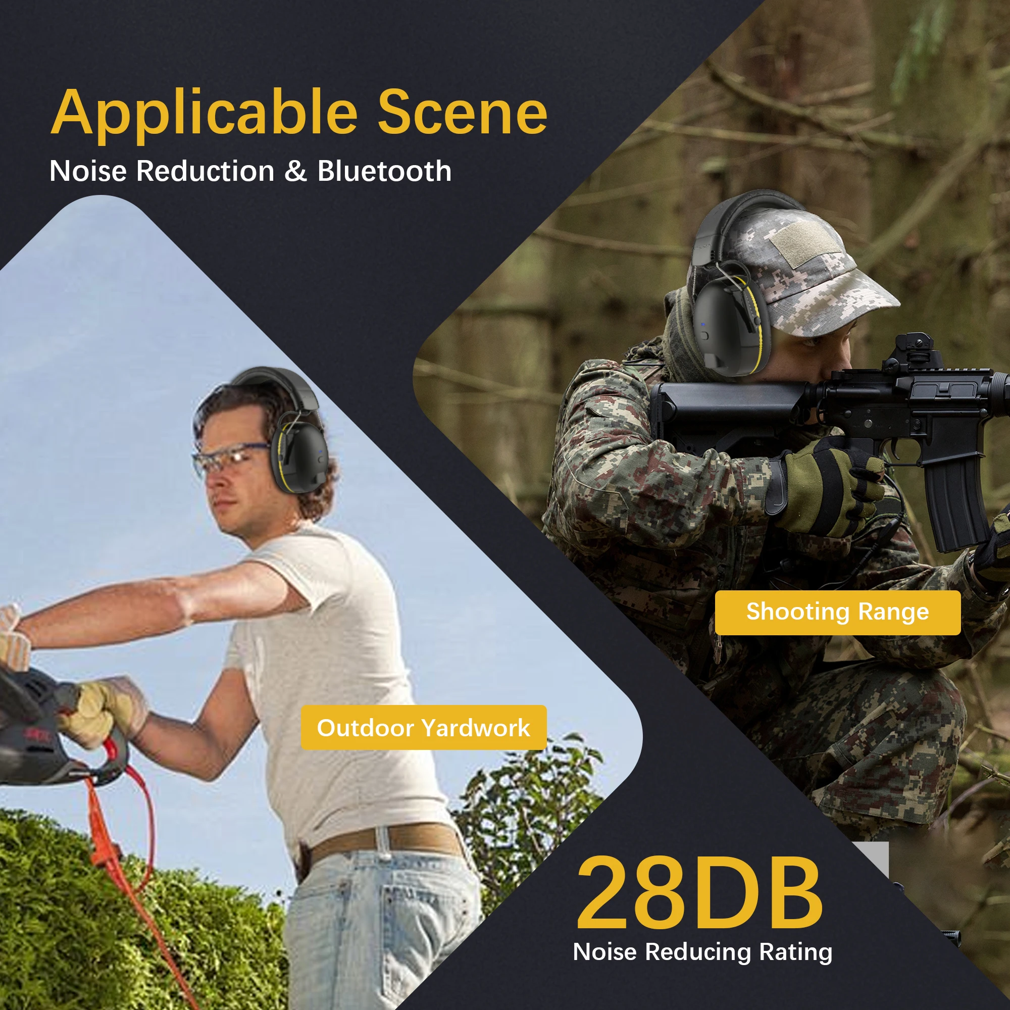 Shooting Earmuff Connect Hearing Protector Bluetooth Technology 28dB Ear protection For Mowing Construction Work Shops