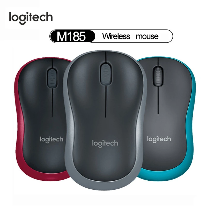 white wireless mouse Logitech M185 Wireless Mouse Symmetric Design with USB Nano Receiver for Windows Mac OS Linux Support Official Test cute computer mouse