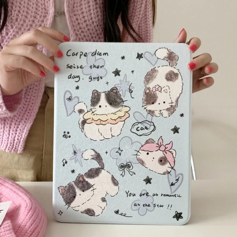 Bonito Gato Tablet para Apple Ipad Capa para Ipad Pro Geração 12.9 11 10 9.7 Mini ar 109 Case