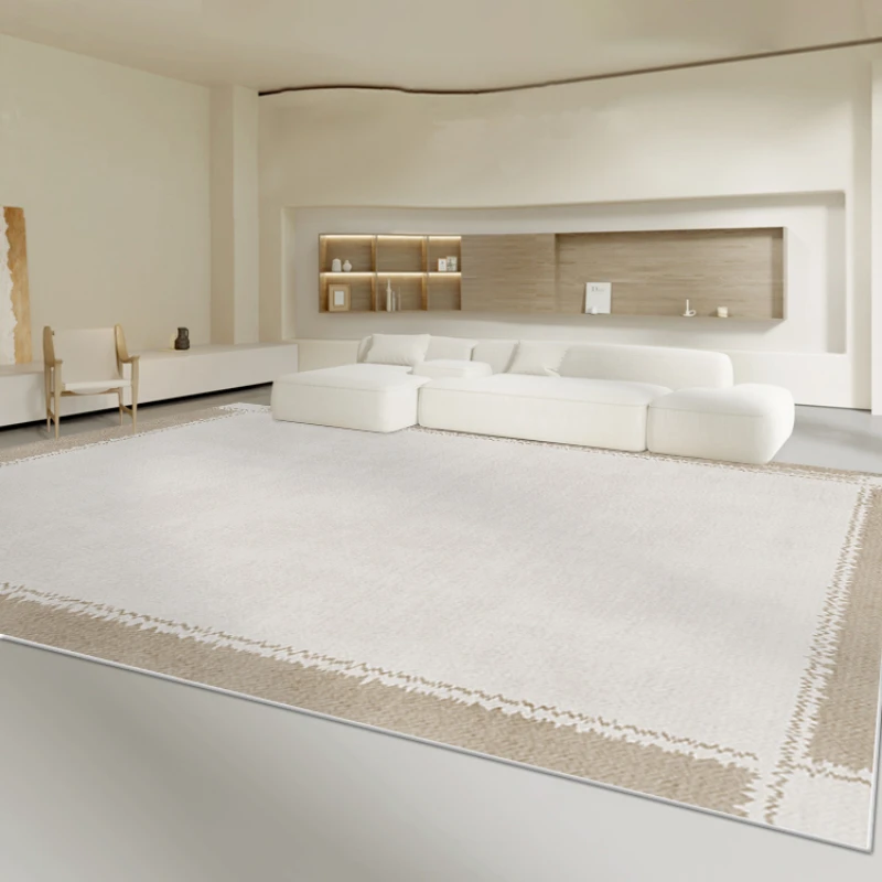

Modern Luxury Living Room Carpet Large Area Minimalist Geometric Art Design Beige Line Premium Bedroom Rug Floor Mats Home Decor